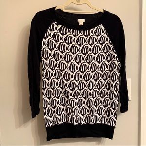Jcrew Factory fish print Teddie sweater